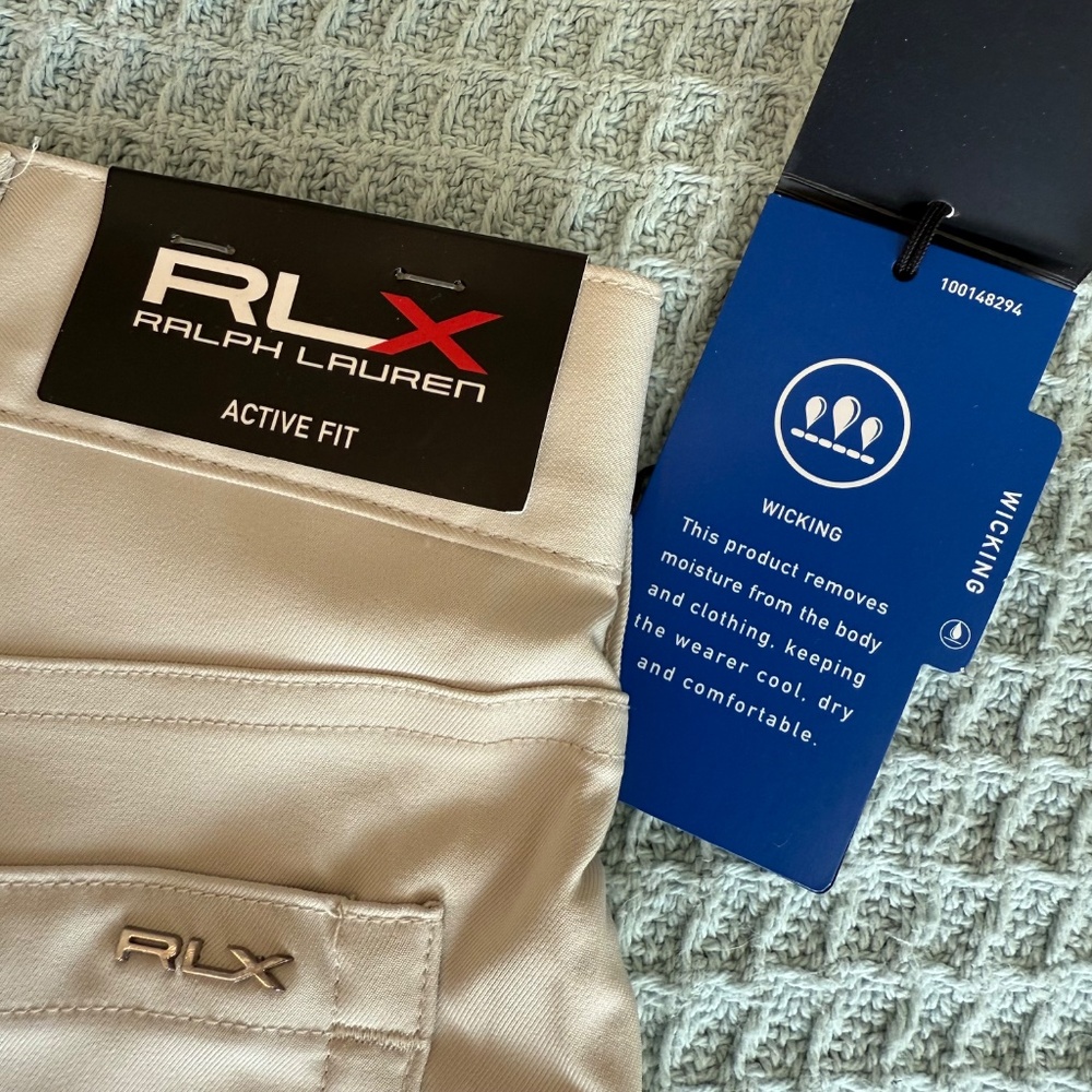NWT RLX Ralph Lauren Active Fit Pants Mens 36x32 Basic Sand Golf Performance NEW - Picture 3 of 9